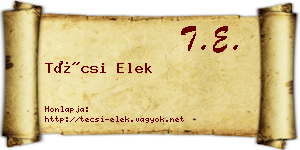 Técsi Elek névjegykártya