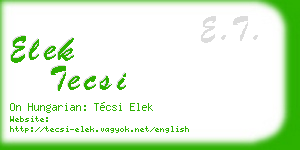 elek tecsi business card