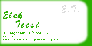 elek tecsi business card